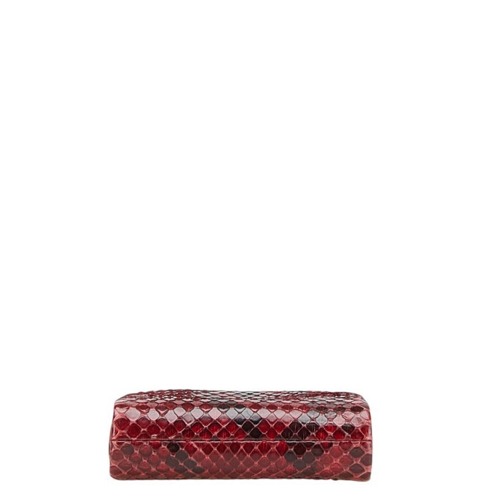 Celine Bifold Python Wallet Red Zipper Leather Bl… - image 3